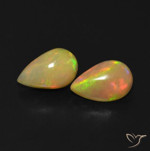 1.14ctw Natural Multicolor Ópalo, En forma de pera, Transparente