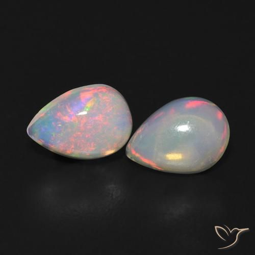 0.98ctw Natural Multicolor Ópalo, En forma de pera, Transparente, Photo A