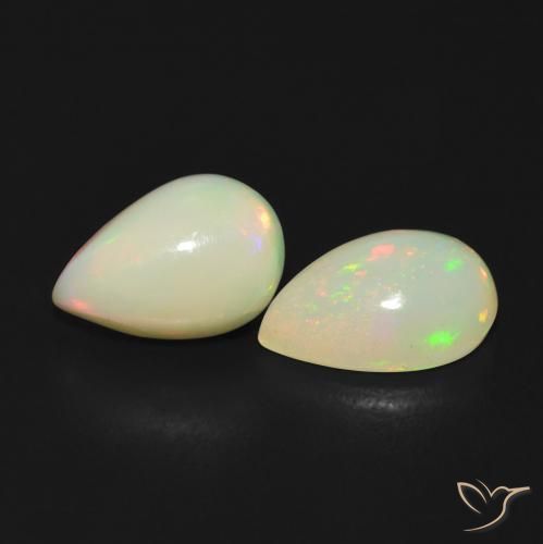 Gemas de Ópalo Multicolor natural de 1.59 ct, En forma de pera, Transparente