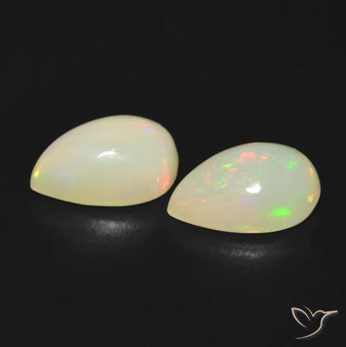 Gemas de Ópalo Multicolor natural de 1.59 ct, En forma de pera, Transparente