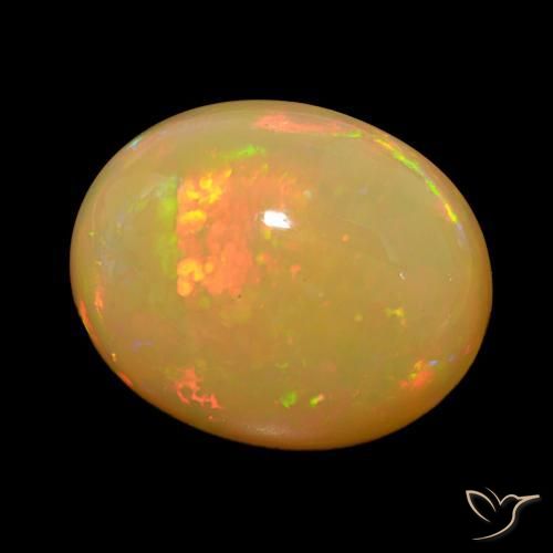 Ópalo Multicolor natural de 20.25 ct, Ovalada, Opaco