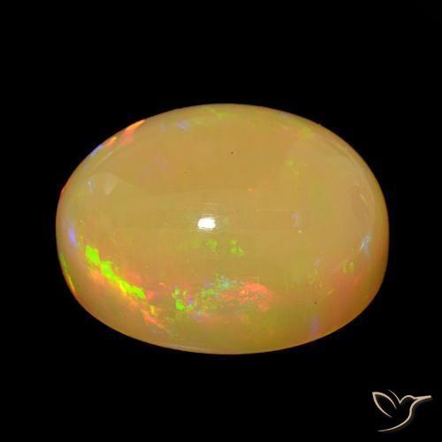 Ópalo Multicolor natural de 20.25 ct, Ovalada, Opaco