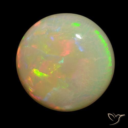Ópalo Multicolor natural de 26.71 ct, Redondo, Opaco