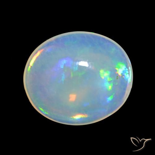 Ópalo Multicolor natural de 4.91 ct, Ovalada, Transparente