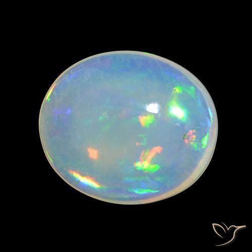 Ópalo Multicolor natural de 4.91 ct, Ovalada, Transparente