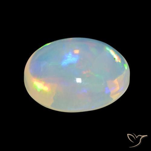 Ópalo Multicolor natural de 4.91 ct, Ovalada, Transparente