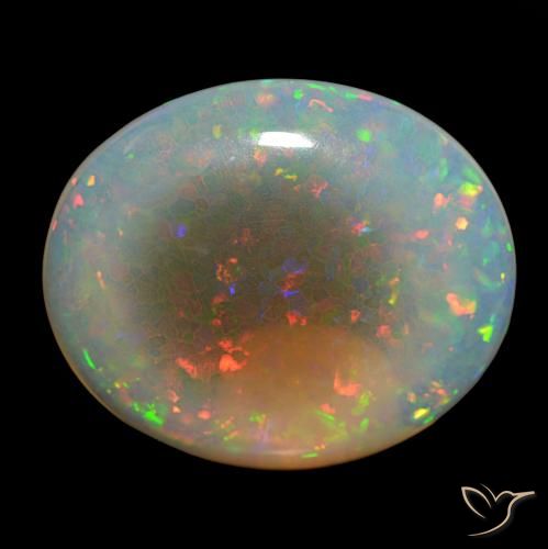 Ópalo Multicolor natural de 86.87 ct, Ovalada, Transparente