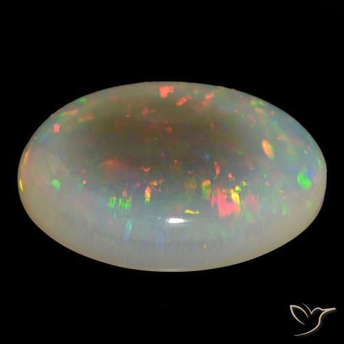 Ópalo Multicolor natural de 86.87 ct, Ovalada, Transparente