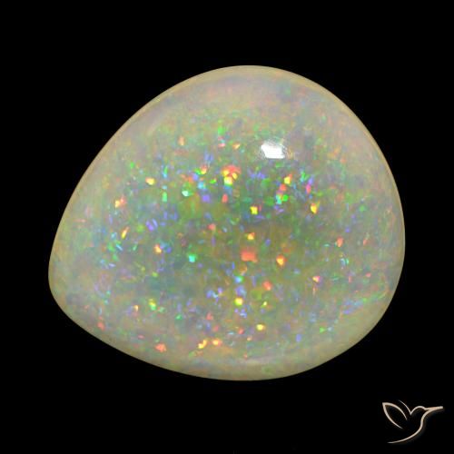 Ópalo Multicolor natural de 25.86 ct, En forma de pera, Transparente