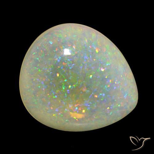 Ópalo Multicolor natural de 25.86 ct, En forma de pera, Transparente
