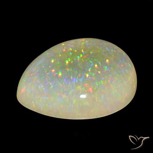 Ópalo Multicolor natural de 25.86 ct, En forma de pera, Transparente