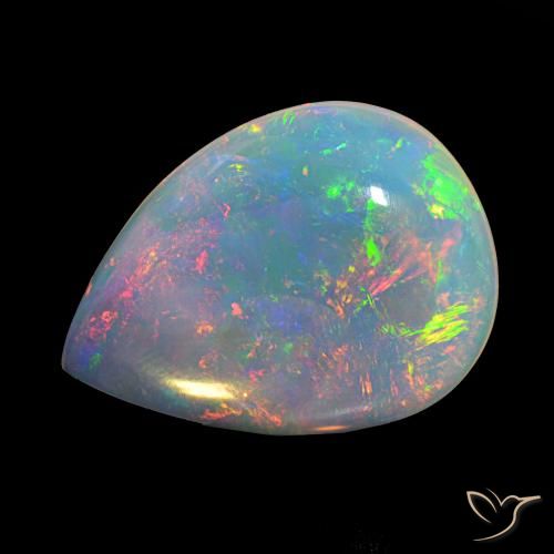 Ópalo Multicolor natural de 12.52 ct, En forma de pera, Transparente