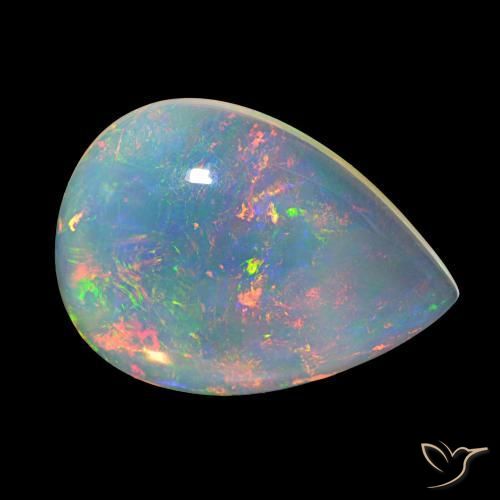 Ópalo Multicolor natural de 12.52 ct, En forma de pera, Transparente