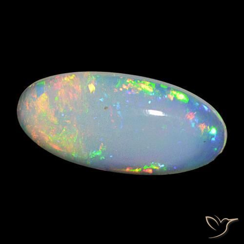 Ópalo Multicolor natural de 19.35 ct, Ovalada, Transparente