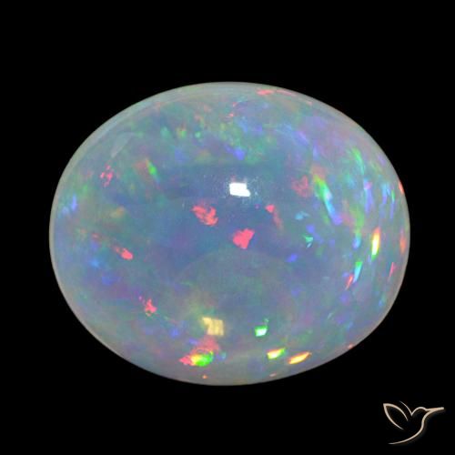Ópalo Multicolor natural de 20.54 ct, Ovalada, Transparente