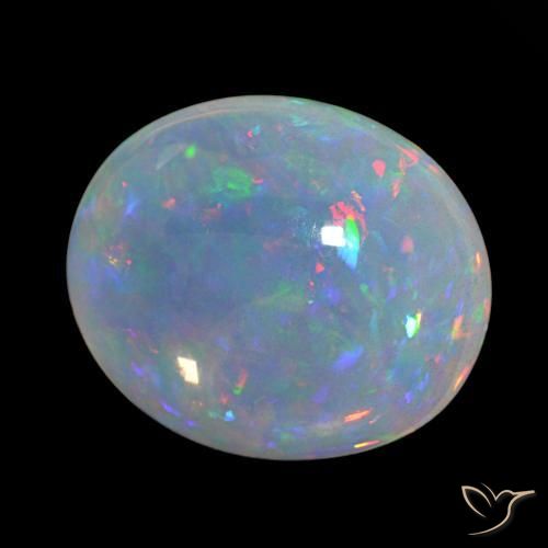 Ópalo Multicolor natural de 20.54 ct, Ovalada, Transparente
