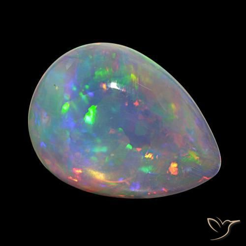 Ópalo Multicolor natural de 9.35 ct, En forma de pera, Transparente