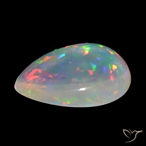 Ópalo Multicolor natural de 9.35 ct, En forma de pera, Transparente