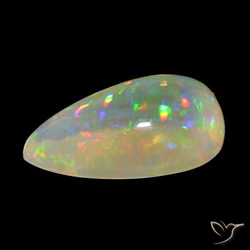 Ópalo Multicolor natural de 9.19 ct, En forma de pera, Transparente