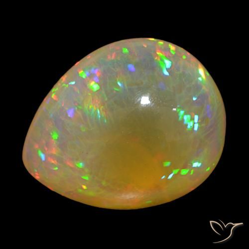 Ópalo Multicolor natural de 24.54 ct, En forma de pera, Transparente
