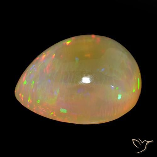 Ópalo Multicolor natural de 24.54 ct, En forma de pera, Transparente