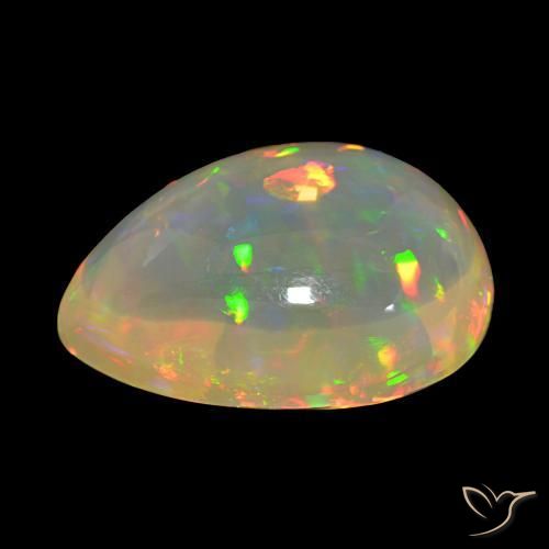 Ópalo Multicolor natural de 11.83 ct, En forma de pera, Transparente