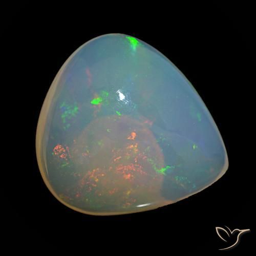 Ópalo Multicolor natural de 7.78 ct, En forma de pera, Transparente