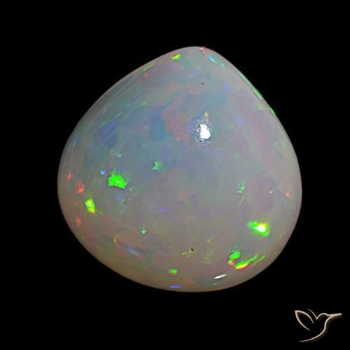 Ópalo multicolor natural de 14,76 ct, en forma de pera, transparente