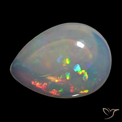 8.72ct Multicolor Ópalo, En forma de pera, Transparente