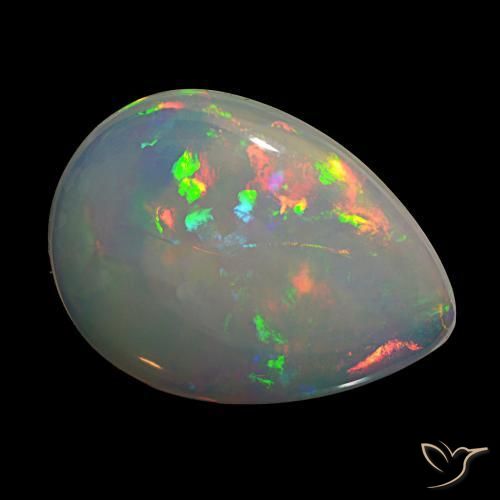 Ópalo Multicolor natural de 8.72 ct, En forma de pera, Transparente