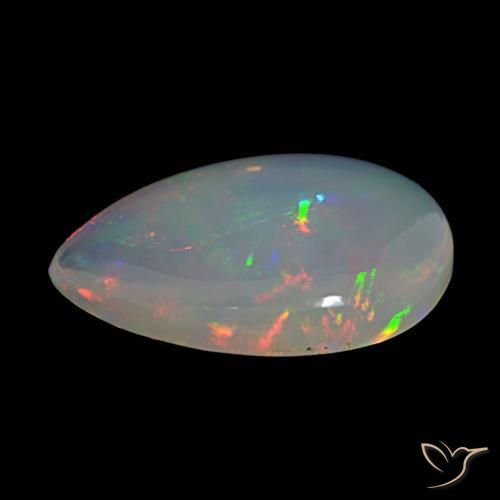 Ópalo Multicolor natural de 8.72 ct, En forma de pera, Transparente