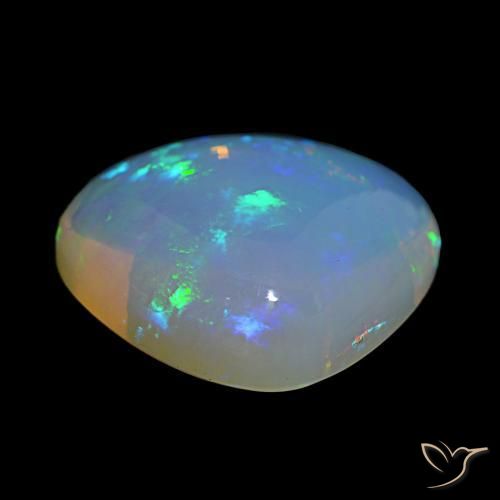Ópalo Multicolor natural de 12.50 ct, En forma de pera, Transparente