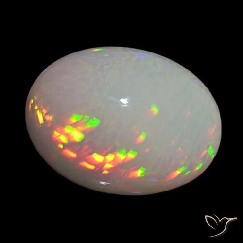 Ópalo Multicolor natural de 21.94 ct, Corte Óvalo, Opaco