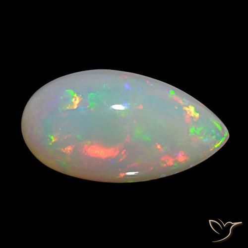 Ópalo Multicolor natural de 20.25 ct, En forma de pera, Opaco