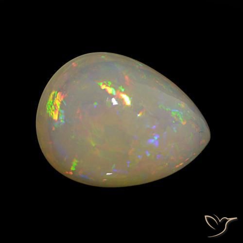 Ópalo Multicolor natural de 12.66 ct, En forma de pera, Translúcido