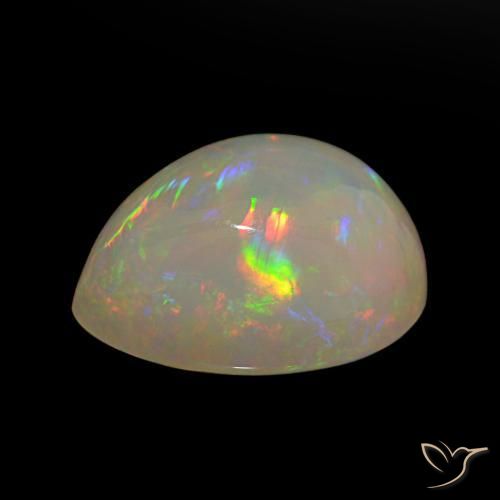 Ópalo Multicolor natural de 12.66 ct, En forma de pera, Translúcido
