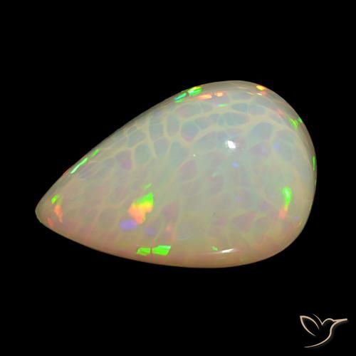Ópalo Multicolor natural de 18.06 ct, En forma de pera, Opaco