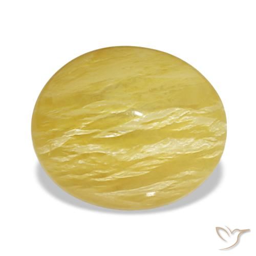 Ópalo amarillo natural de 6,32 ct, corte óvalo, opaco