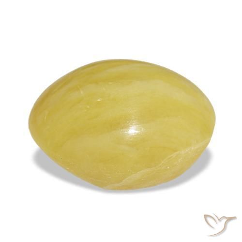 Ópalo amarillo natural de 6,32 ct, corte óvalo, opaco