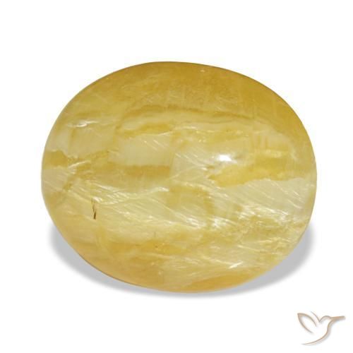Ópalo amarillo natural de 5,56 ct, corte óvalo, opaco