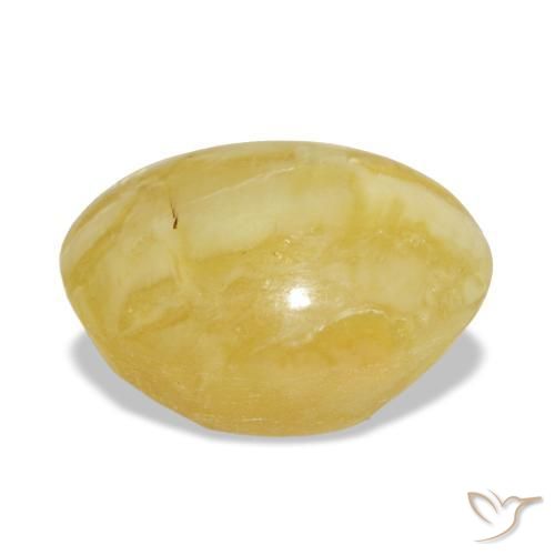 Ópalo amarillo natural de 5,56 ct, corte óvalo, opaco