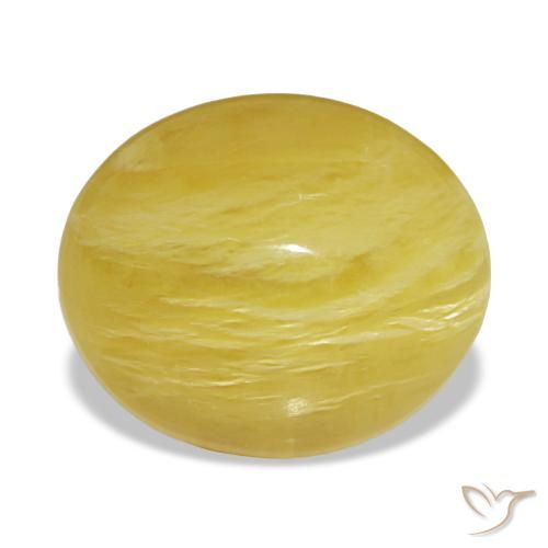 Ópalo amarillo natural de 6,36 ct, corte óvalo, opaco