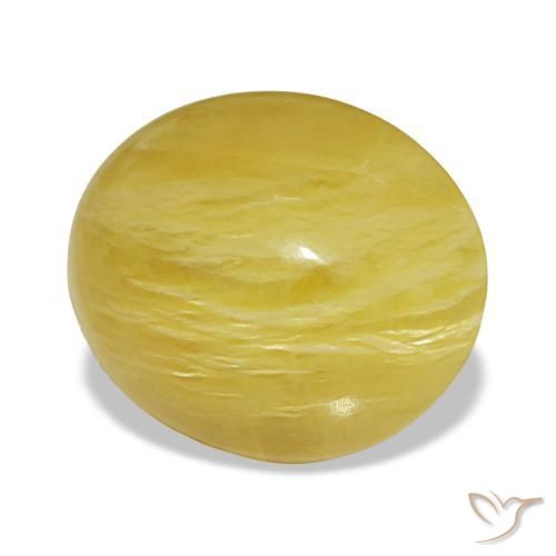 Ópalo amarillo natural de 6,36 ct, corte óvalo, opaco