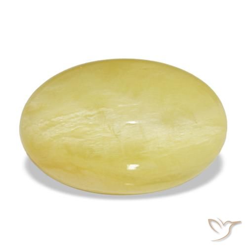 Ópalo amarillo natural de 5,95 ct, corte óvalo, opaco