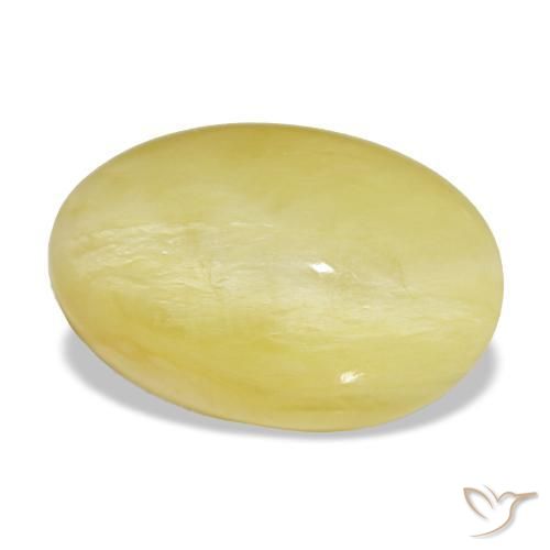 Ópalo amarillo natural de 5,95 ct, corte óvalo, opaco
