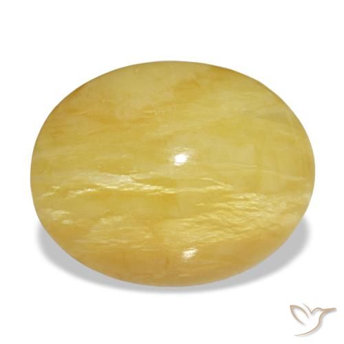 Ópalo amarillo natural de 6,14 ct, corte óvalo, opaco