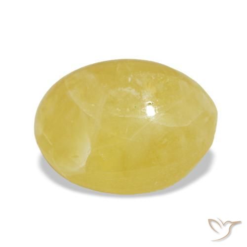 Ópalo amarillo natural de 3,13 ct, corte óvalo, opaco