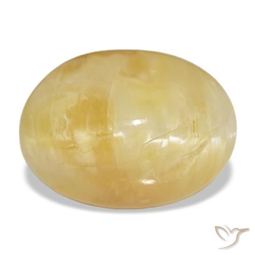 Ópalo amarillo natural de 9,26 ct, corte óvalo, opaco