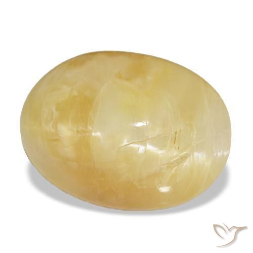 Ópalo amarillo natural de 9,26 ct, corte óvalo, opaco