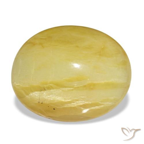Ópalo amarillo natural de 8,78 ct, corte óvalo, opaco